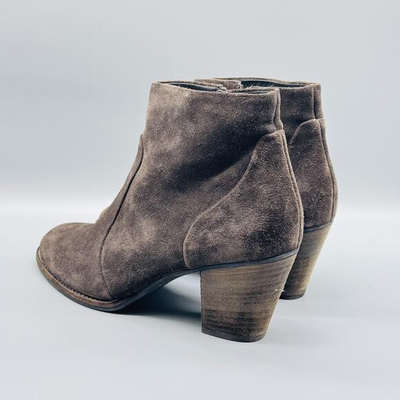 Paul Green Boots Womens 10 Brown Suede Heeled Ankle Booties Side Zip Comfort - Picture 5 of 11